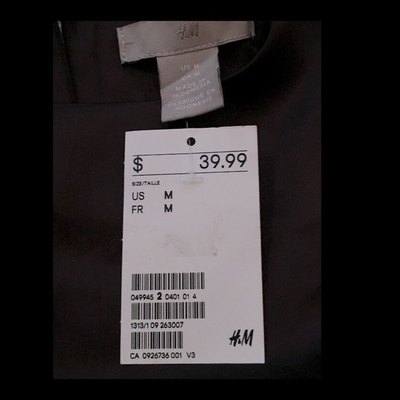 H&M BNWT Women’s Chocolate Brown Floral Tie Dress Size M - Picture 8 of 9